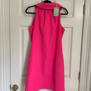 Sail to Sable hot pink cowl neck dress